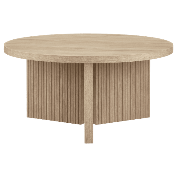 Bouclair Taupe Wooden Round Coffee Table