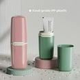 thumbnail image 5 of Green Plastic Travel Toothbrush Holder Case with Cover, Portable Travel Toothbrush Cup, Storage Container for School Camping Business Trip Bathroom, 5 of 12