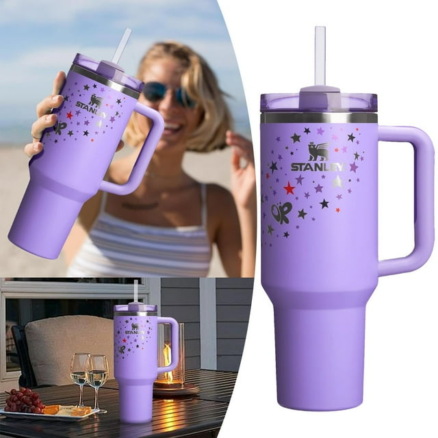 Iodue Verre&Bouteille Tasse Double Isolée en Acier Inoxydable Tasse Automobile avec Poignée Tasse à Bière Bingba 40oz