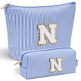 thumbnail image 1 of YOOLIFE Regalos personalizados para mujeres, bolsa de maquillaje con inicial y estuche organizador de cosméticos, linda bolsa de maquillaje, regalos para el Día de la Madre, regalos de boda para herma, 1 of 5