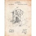 thumbnail image 2 of Borders, Cole 19x24 Gold Ornate Wood Framed with Double Matting Museum Art Print Titled - PP757-Vintage Parchment Bullet Machine Patent Poster, 2 of 4