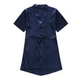 thumbnail image 1 of Qudderr Kids Baby Silky Satin Kimono Robe Solid Color Printing Bathrobe for Girls Boys Spring Fall Short Sleeve Night-Robe Toddler Soft Unisex Sleepwear for 1-7 Years, 1 of 9