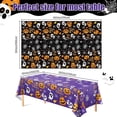 thumbnail image 2 of SUYOLL Disposable Plastic Halloween Tablecloth Black Spooky Pattern Table Cover Halloween Party Supplies For Indoor Outdoor Dinner Table Holiday Scene Decoration, 2 of 7