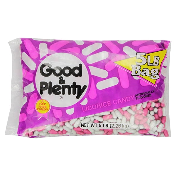 Good & Plenty Fat Free Licorice Candy 5 lbs bags Single Pack by