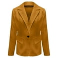 thumbnail image 4 of BLOCLOALO Women's Blazers Suit Jackets Open Front Cardigan Autumn and Winter Long Sleeved Button Solid Color Cardigan Small Suit Jacket Work Business Suit Jacket Work Blazer Trendy Coat Orange S, 4 of 7