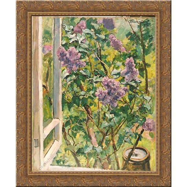 Still Life Lilacs In The Window 24x Gold Ornate Wood Framed Canvas Art By Pyotr Konchalovsky Walmart Com Walmart Com