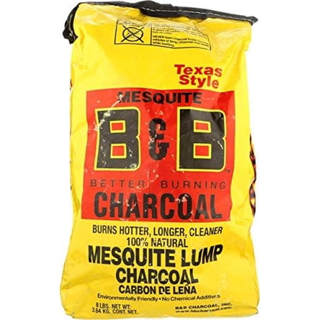B&b Charcoal, Charcoal Lump Mesquite, 128 Ounce - Pack of 3