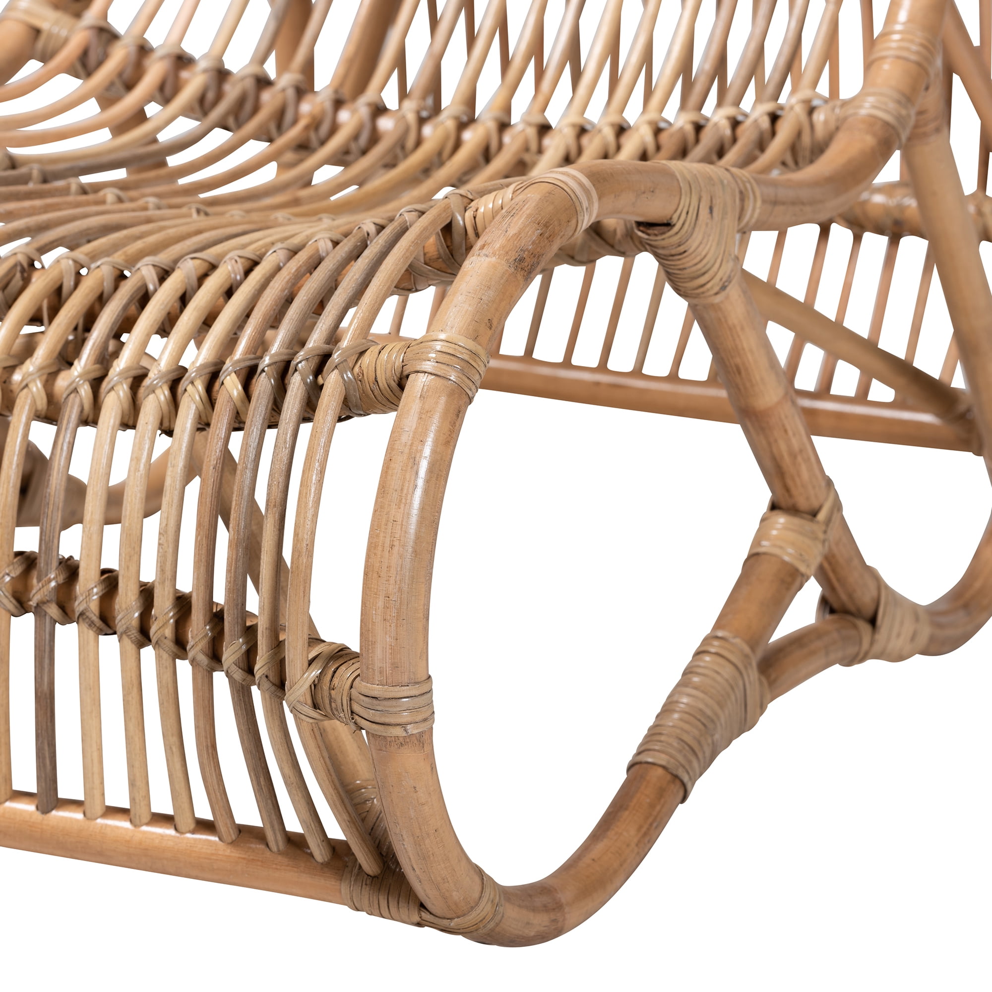 bali & pari Genera Rattan BOHO Lounge Chair, Natural Brown