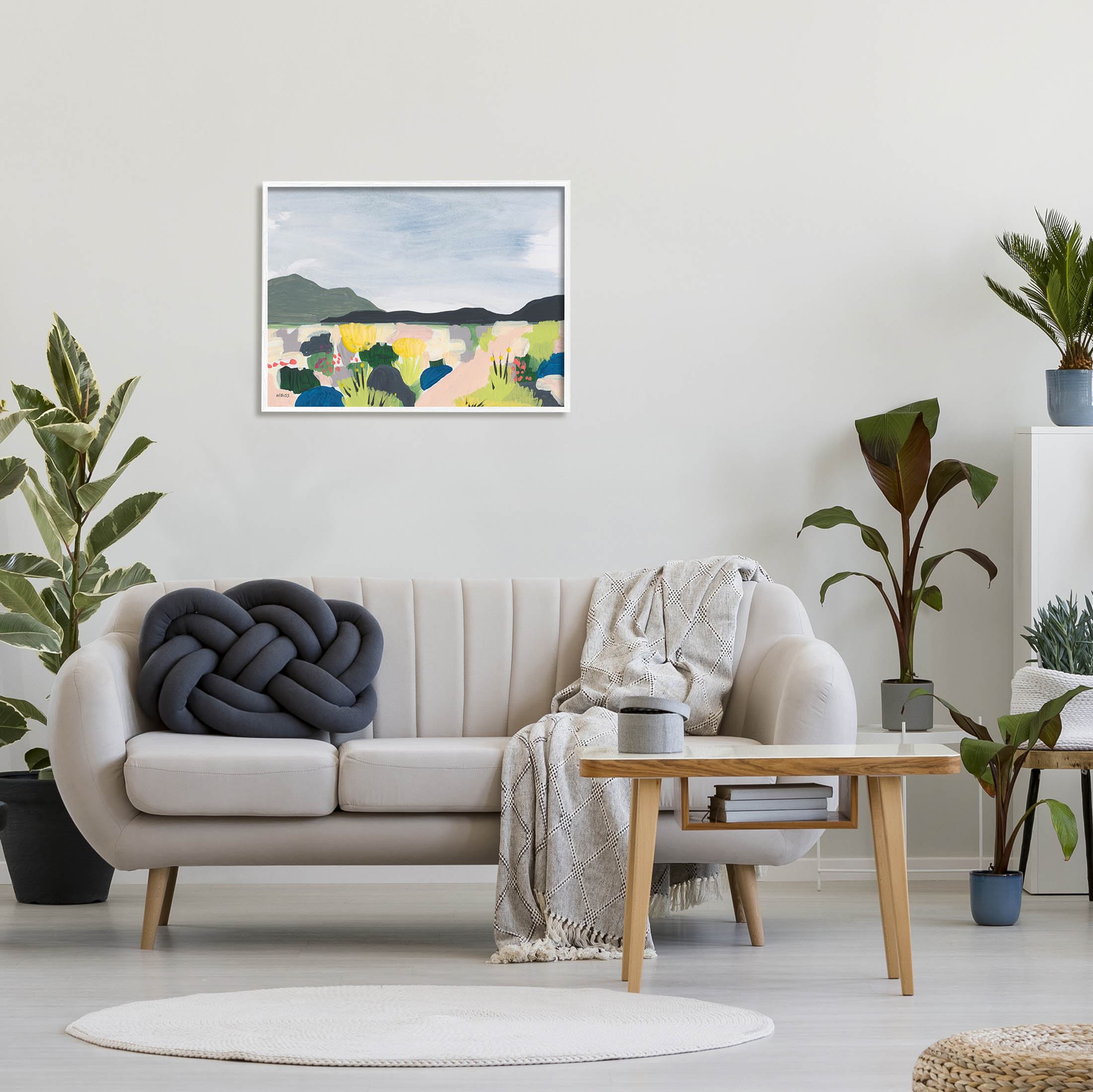 Stupell Industries Wildflower Meadow Scenery Painting Painting White Framed Art Print Wall Art, Design by Jan Weiss