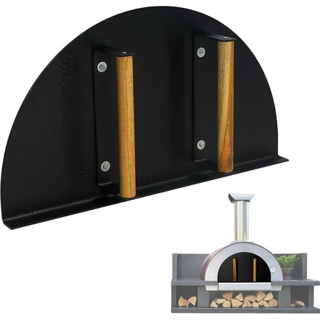 Simond Store - Pizza Oven Door 20”(L) X 11”(H) - Stainless Steel - Heavy Duty Oven Door With Wooden Handle For Indoor & Outdoor Pizza Oven, Outdoor Pizza Oven Kit
