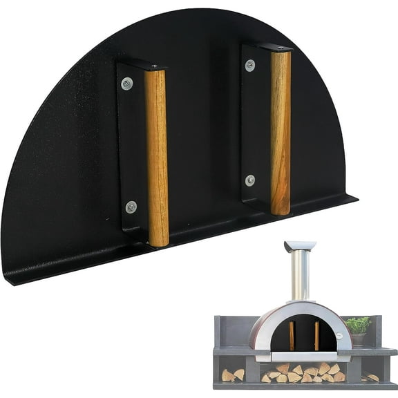 Simond Store - Pizza Oven Door 20”(L) X 11”(H) - Stainless Steel - Heavy Duty Oven Door With Wooden Handle For Indoor & Outdoor Pizza Oven, Outdoor Pizza Oven Kit