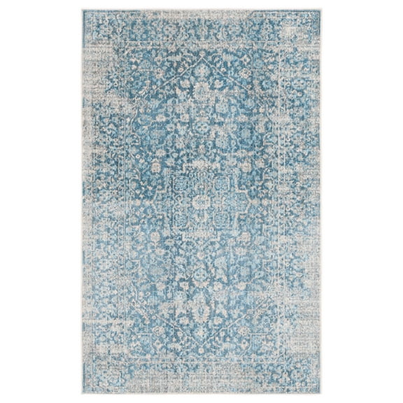 SAFAVIEH Vintage Persian Raphael Floral Polyester Area Rug, Blue/Ivory, 2'6" x 4'