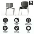 thumbnail image 4 of Flash Furniture HERCULES Series 5 Pack 880 lb. Capacity Gray Plastic Stack Chair with Titanium Gray Powder Coated Frame, 4 of 13