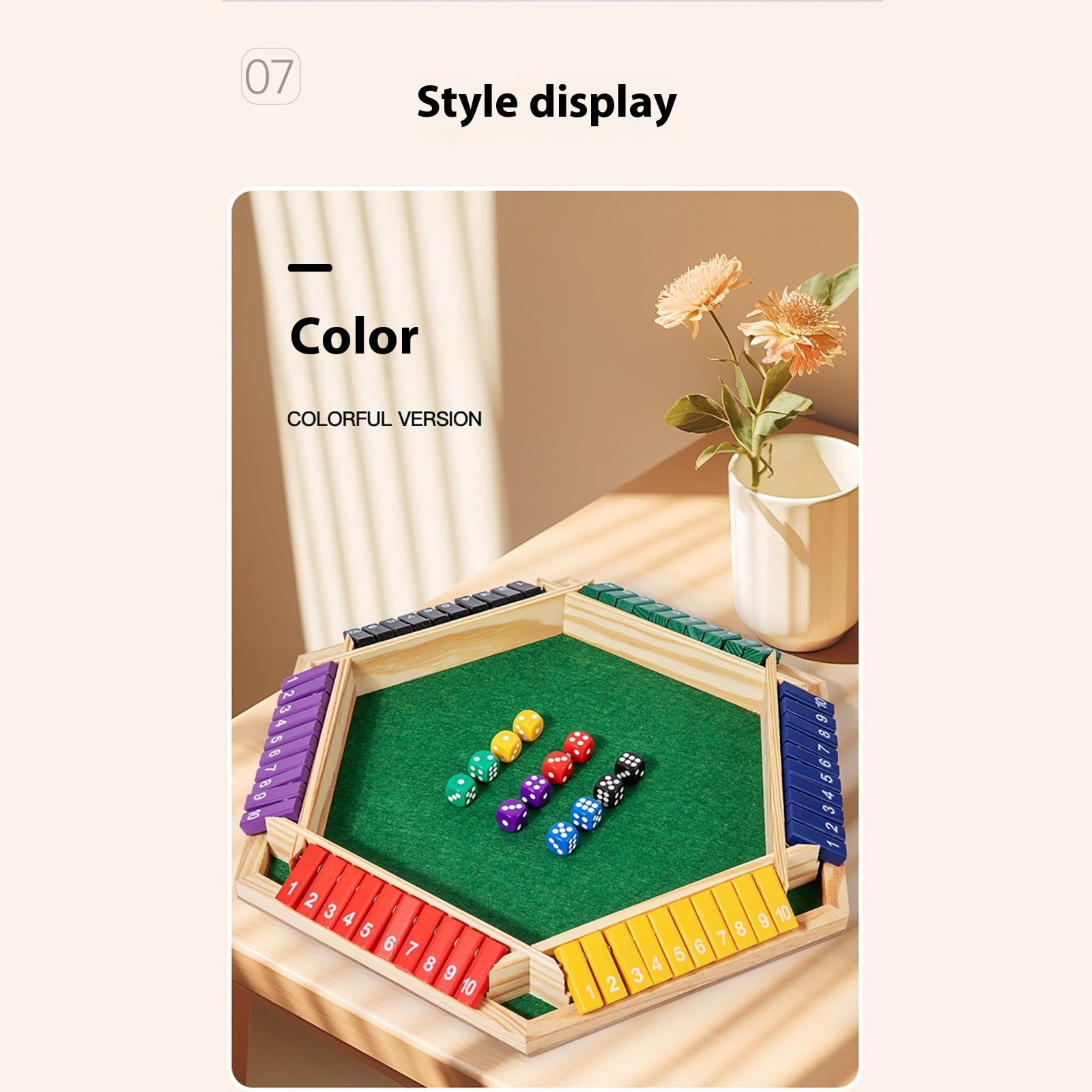 Shut The Box Wooden Dice Board Game, Classic Family Game for Up to 6 Players