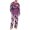 Purple, variant on Men's Halloween Pajama Set Long Sleeve Raglan Soft Cotton Loungewear with Letter Print Top & Full Length Pants for Home Night Beige L