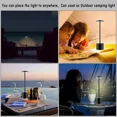 thumbnail image 3 of Rechargeable Cordless Table Lamp,6000mAh Outdoor Portable Battery Operated LED Desk Lamps,2-Levels Brightness Dimmable Battery Powered Table Light for Restaurant/Bedroom/Bars/Home Patio(Black), 3 of 5