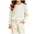 thumbnail image 3 of Acaics Girls' Long-Sleeve Layering T-Shirt: Lightweight Round-Neck Knit Cardigan Suitable for Ages 6 Months–4 Years, 3 of 8