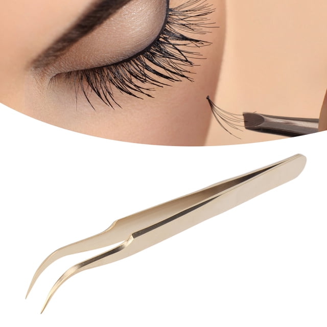 Pinces à Extensions de Cils Professionnelles pour Cils Volumisants, Acier Inoxydable avec une Tranchante Inférieure Ou Égale à 0.5mm, Pointe Courbée, Design Ergonomique, Adapté à un Usage Professionnel
