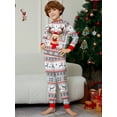 thumbnail image 5 of WIBACKER Kids Christmas Reindeer Pajamas Long Sleeve Holiday Pjs Set Toddler Boys Girls Xmas Snowflake Jammies 2-14 Years, 5 of 7
