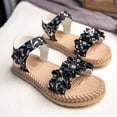 thumbnail image 6 of WAYUTE Girls Sandals Casual Thick Sole Open Toe Hook and Loop Durable Summer Beach Shoes with Floral Design for Kids Children,Black,8 Y-9 Y, 6 of 7