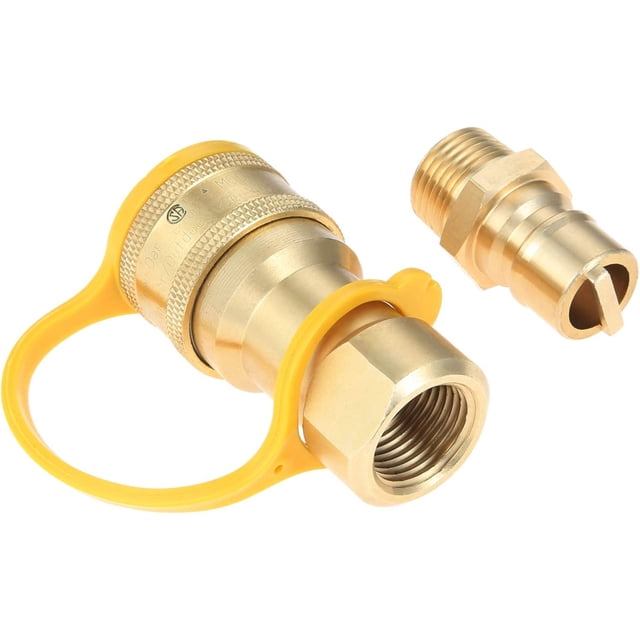 EcoNesxp inch Natural Gas Propane Quick Connect Adapter Solid Brass 1/2 inch Gas Quick Connect Kit