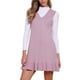 thumbnail image 1 of VESTIDO DE MUJER INSPIRE CHIC Tejido Grueso Sin Mangas Cuello en V Dobladillo Volante Vestido de Suéter XL Rosa Polvoriento, 1 of 6