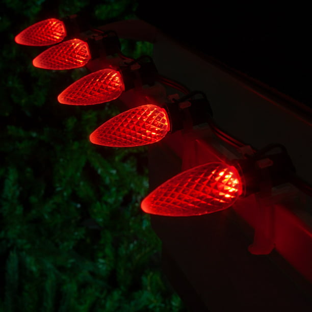 Faceted Red Christmas Lights example