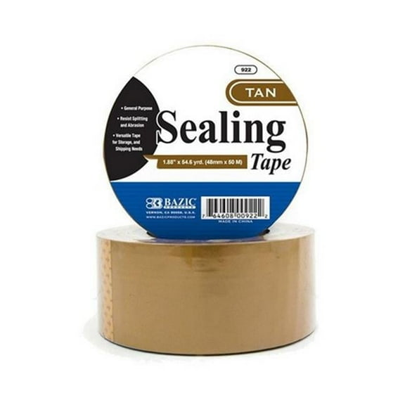 Bazic 922  1.88'' X 54.6 Yards Tan Packing Tape  Case of 36