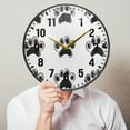 thumbnail image 6 of Yayeee Wall Clock Battery Operated 9.5" Silent Quartz Non-Ticking for Living Room Decor, Cartoon Cat Paw, 6 of 8