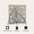 thumbnail image 2 of Mega Handles | Square Barrel Hinges | Satin Nickel | 2 Pack, 2 of 6
