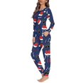 thumbnail image 3 of Conjunto de pijama de manga larga para mujer, ropa de dormir informal, jersey que combina con todo, ropa de estar por casa, regalos de Navidad, envío directo, 2 piezas, 3 of 4