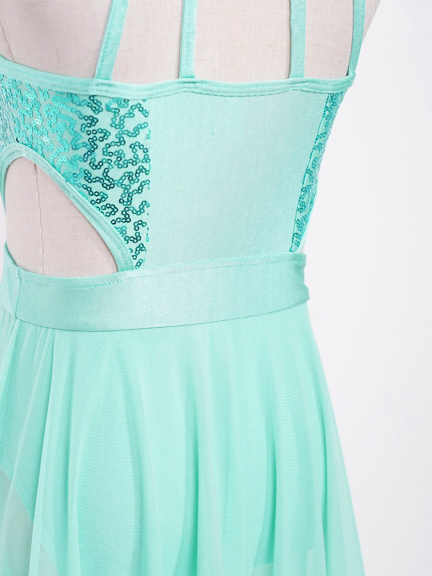YiZYiF Kids Girls Lyrical Dance Dress Sequins Irregular Hem Dance Costume Mint  Green 10 - Walmart.com
