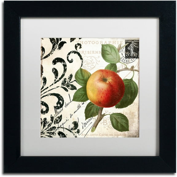 Trademark Fine Art "Les Fruits Jardin IV" Canvas Art by Color Bakery White Matte, Black Frame
