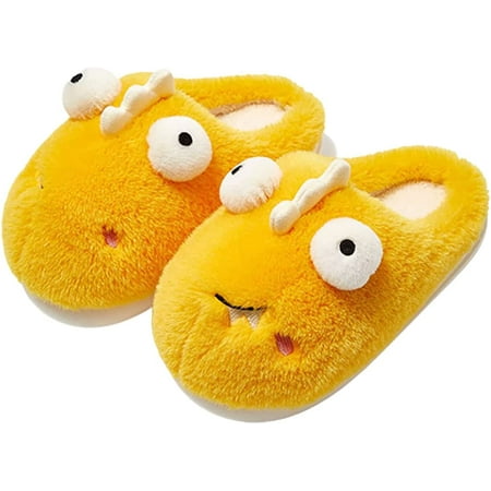 

PIKADINGNIS Unisex Big Eye Dinosaur Slippers Plush House Soft Sandals Indoor Outdoor 2022 Winter
