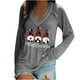 thumbnail image 2 of Pntutb Moda Mujer Casual Cuello en V Navidad Impreso Camiseta de manga larga Pntutb Pntutb-6994, 2 of 4