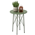 thumbnail image 1 of Outsunny Round Garden Table with Floral Cut-Out, Steel Balcony Side Table, 1 of 10