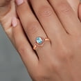thumbnail image 4 of Gem Stone King 1.59 Ct Oval Blue Zircon 18K Rose Gold Plated Silver Ring (Size 6), 4 of 4