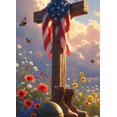 thumbnail image 3 of Decorative Design Memorial Day Banner Patriotic Theme Remembrance Decoration Cross Military Boots for Outdoor Event Memorial Service Patriotic Celebration, 3 of 7