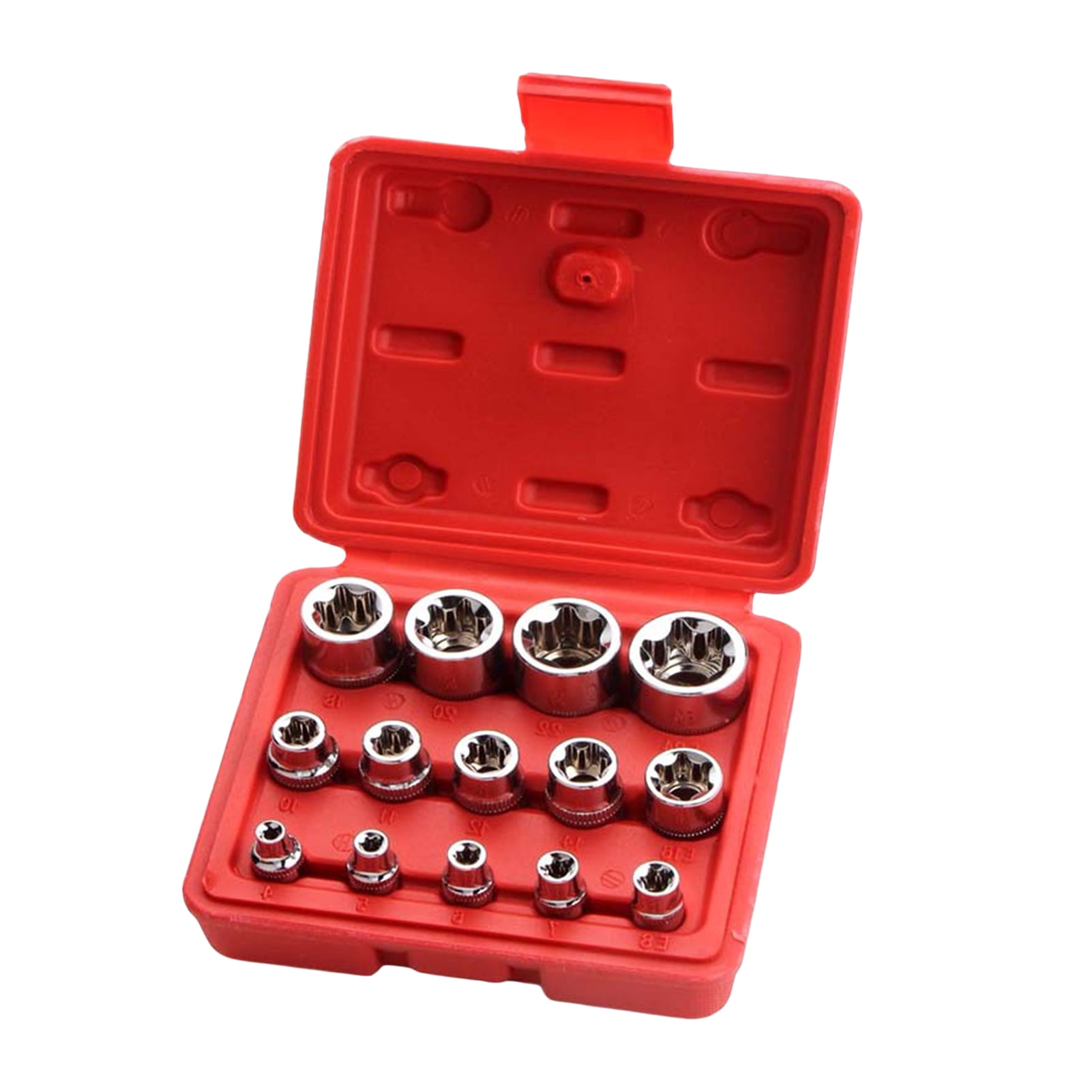 SPRING PARK 14Pcs External Torque Star Socket Set Drive Inverted Hexagonal Torx Impact Repair Tool Hand Tool Suit