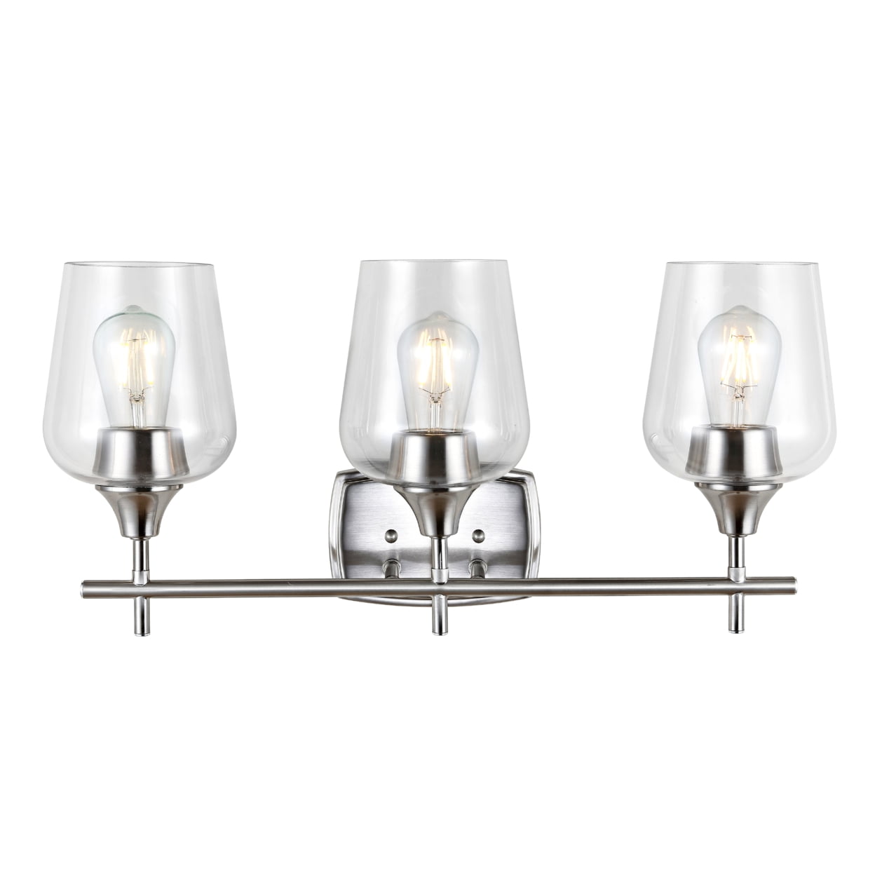 Safavieh Eagan 11 in. H Three Light Wine Glass Wall Sconce, Nickel