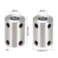 thumbnail image 2 of Unique Bargains 8mm to 8mm Bore Rigid Coupling 25mm Length 18mm Diameter Aluminum Alloy Shaft Coupler Silver, 2 of 3