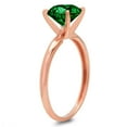 thumbnail image 2 of 0.5 ct Round Cut Simulated Emerald Solitaire 14K Rose Gold Womens Engagement Ring, 2 of 3