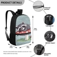 thumbnail image 3 of Uorisanigo School bag for Boys Girls, Mushroom Raccoon Backpack with Lunch Bag Pencil Pen Case Water Bottle Bag 4 in 1 Bookbag Set Universal Fit Elementary School, 3 of 7