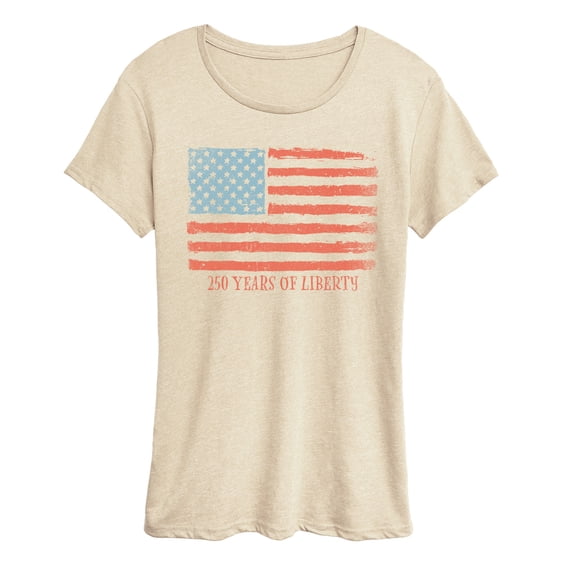 Instant Message - 250 Years of Liberty Flag - Women's Short Sleeve Graphic T-Shirt