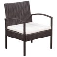 thumbnail image 3 of vidaXL 5 Piece Garden Lounge Set with Cushions Poly Rattan Brown, 3 of 5