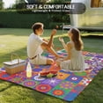 thumbnail image 4 of Colorful Ethnic Outdoor Rug for Patio/Deck/Porch, Non-Slip Large Area Rug 5 x 8 Ft, Modern Abstract National Geometric Purple Indoor Outdoor Rugs Washable Area Rugs, Camping Rug Carpet Runner, 4 of 8