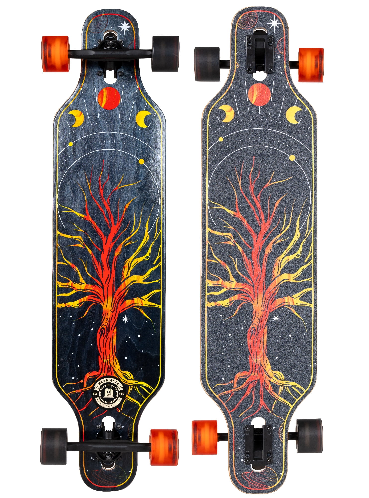38" Drop-Through Longboard Cruiser  Maple Deck, 70mm PU Wheels, ABEC-9 Bearings  Madd Gear
