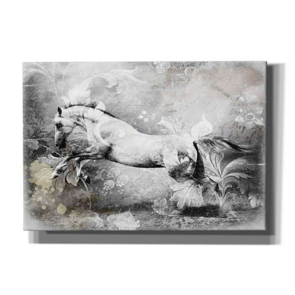 Epic Graffiti 'White Horse' by GraphINC, Giclee Canvas Wall Art, 26"x18"
