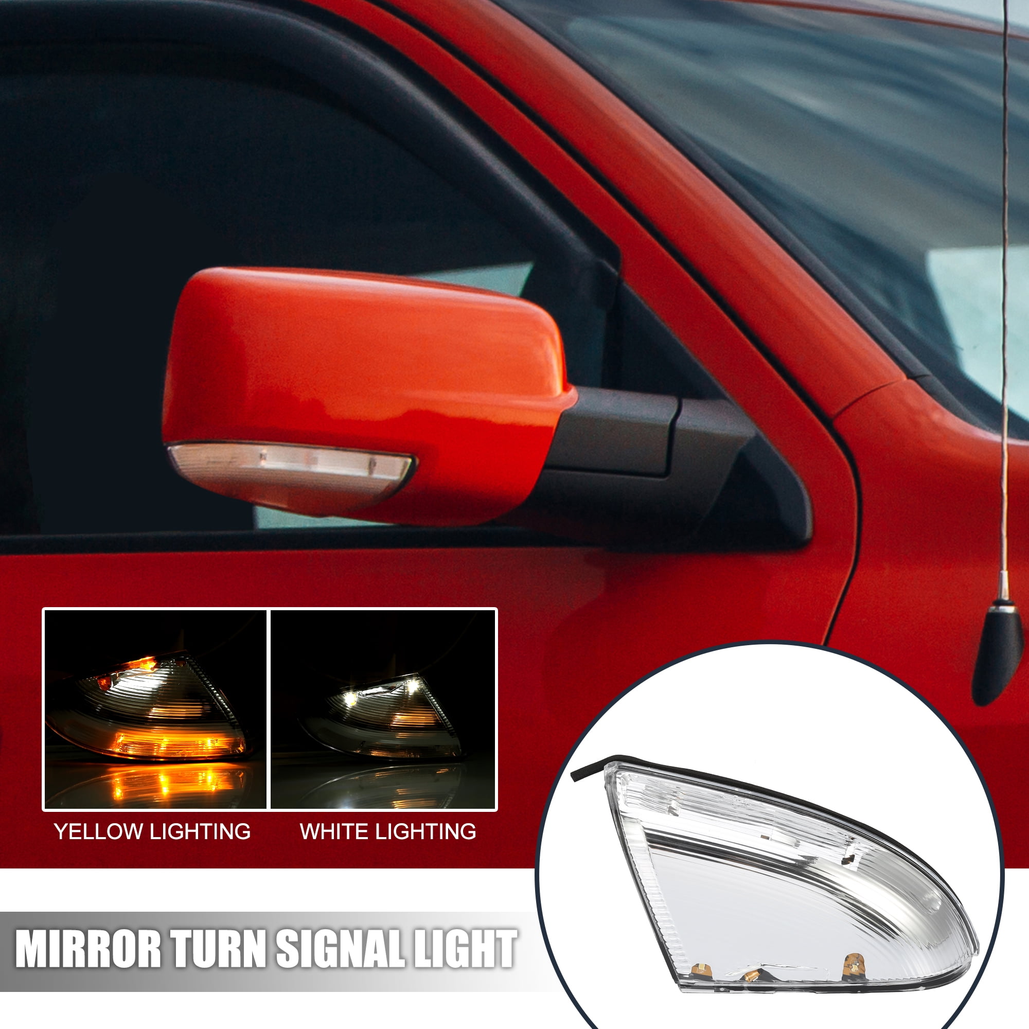Unique Bargains 1pcs Left Drive Side LED Front Mirror Turn Signal Light for Dodge Silver