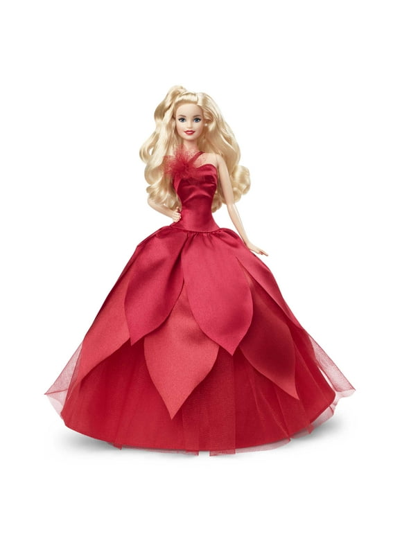 Barbie Signature 2022 Collectible Holiday Doll with Blonde Hair & Poinsettia Gown